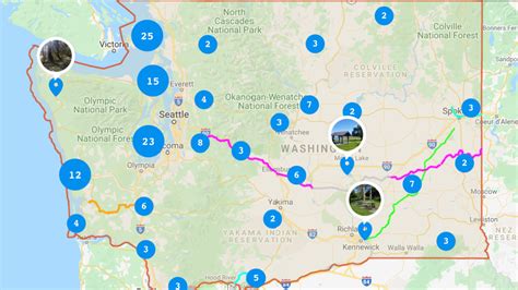 Training and certification options for MAP State Parks in Washington Map